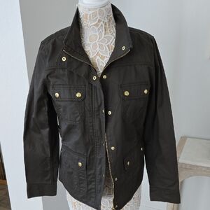 NWT Never Used J.Crew Jacket Womens Field Jacket with Gold Buttons Zipper Size M